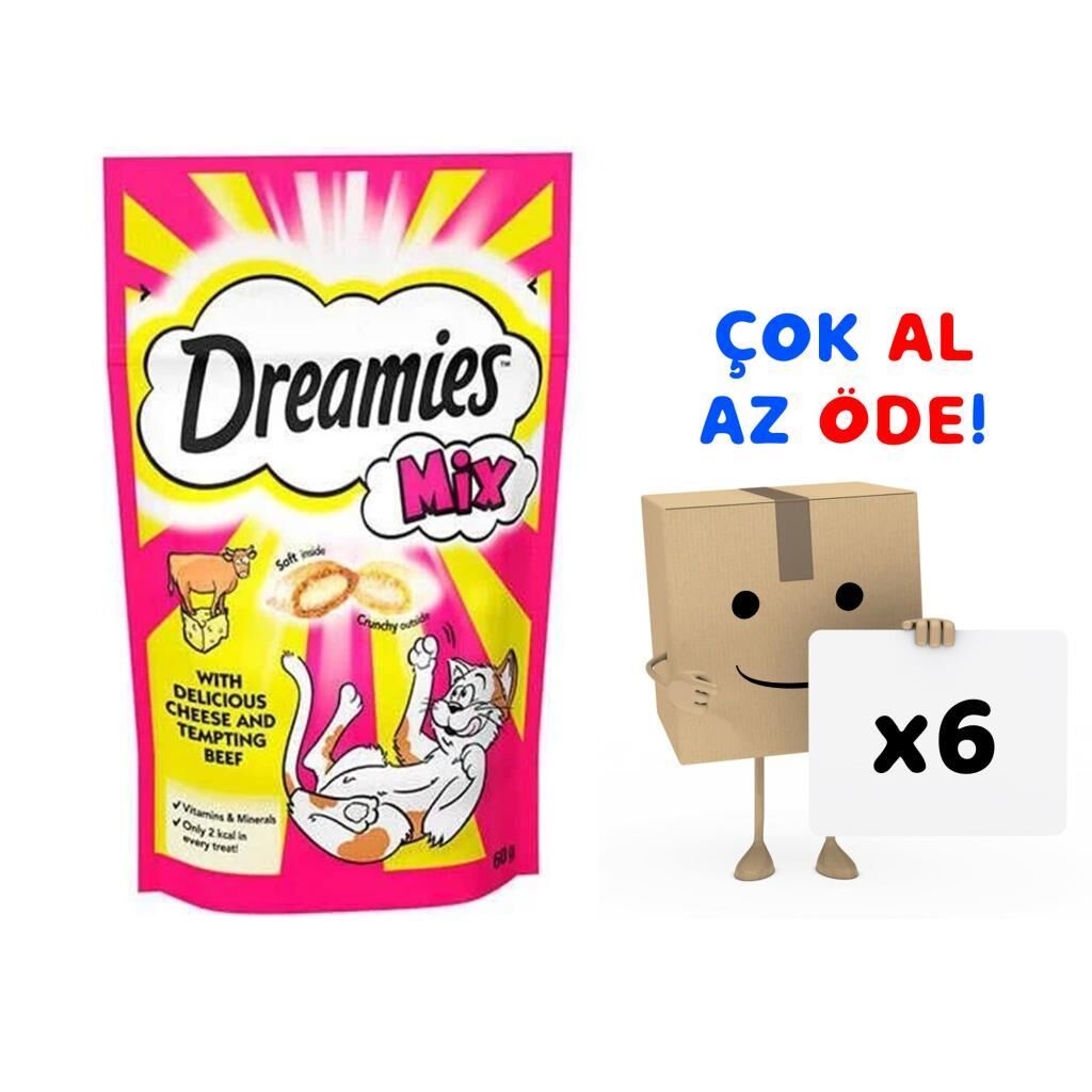Dreamies Mix Sığır Etli Ve Peynirli Kedi Ödülü 60 gr 6'lı Paket