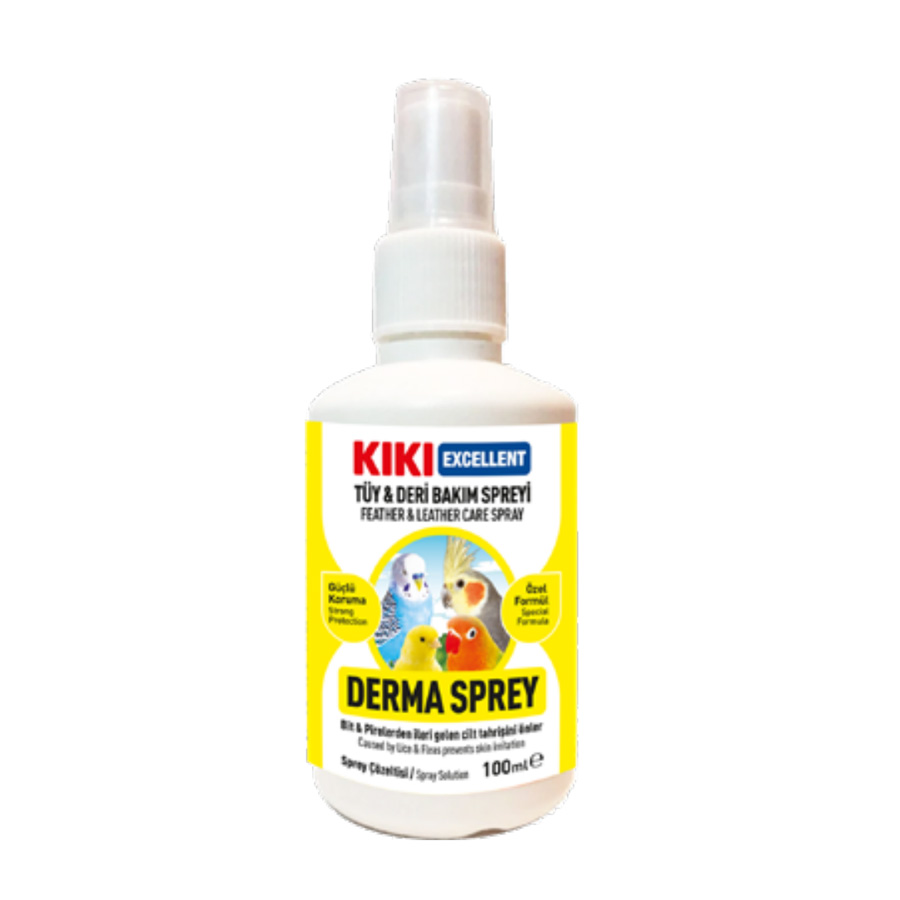 Kiki Excellent Derma Sprey Kuşlar için Tüy ve Deri Bakım Spreyi 100 Ml
