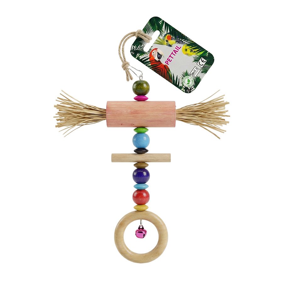 Teng Boncuklu Zilli Gülen Yüz Kuş Oyuncağı 20x15 cm