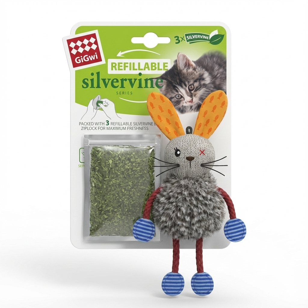 Catnipli (Doldurulabilir) Tavşan Kedi Oyuncağı