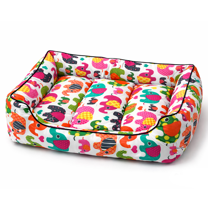 Teng İç Mekan Kedi-Köpek Yatağı Fil Desenli 85x65cm