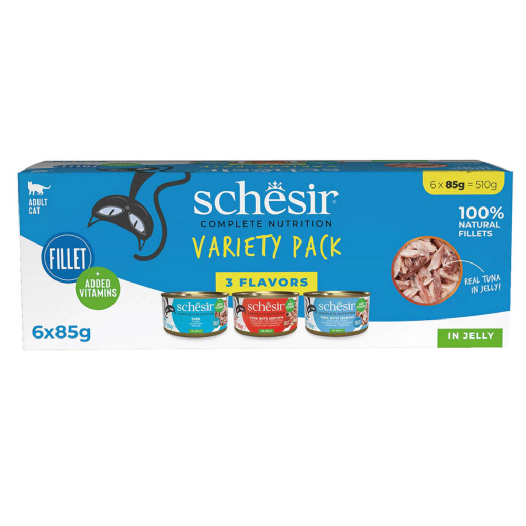 Schesir Variety Pack Jöle İçinde Klasik Lezzetler Yetişkin Kedi Konservesi 85gr (6 AL 5 ÖDE)