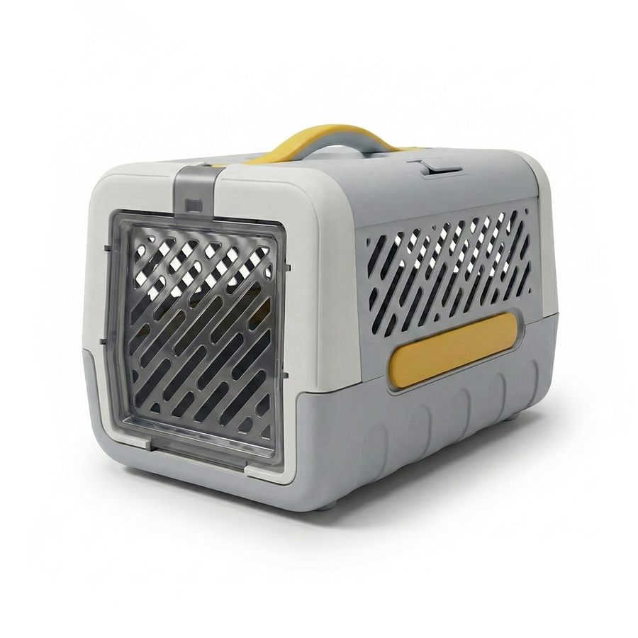 Teng Kedi ve Küçük Irk Köpekler İçin Katlanır Taşıma Çantası Gri (42x30x30 cm)