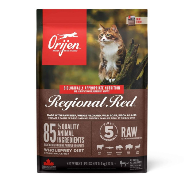 Orijen Regional Red - (Sığır Etli, Domuzlu, Kuzulu) Tahılsız Yetişkin Kedi Maması 5.4KG