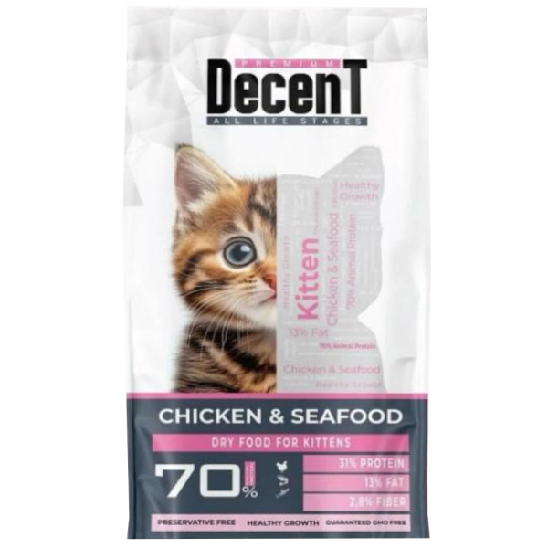 Decent HEALTHY GROWTH Tavuklu & Balıklı Yavru Kedi Maması 1,5KG