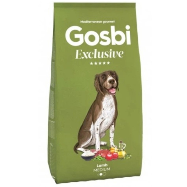 Gosbi Exclusive Düşük Tahıllı Kuzulu Orta Irk Yetişkin Köpek Maması 3KG