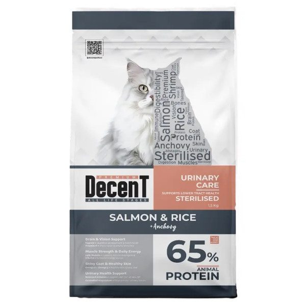 Decent URINARY Somonlu Kısırlaştırılmış Kedi Maması 1,5KG