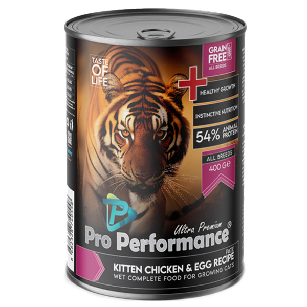 Pro Performance Kitten Chunk In Jelly Tavuklu ve Yumurtalı Yavru Kedi Konservesi 400 Gr
