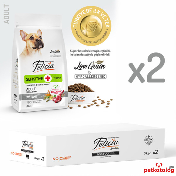 Felicia HypoAllergenic Kolajenli Az Tahıllı Kuzulu Küçük Irk Yetişkin Köpek Maması 6KG