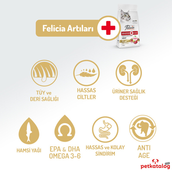 Felicia HypoAllergenic Kolajenli Kuzulu Az Tahıllı Yetişkin Kedi Maması 400GR