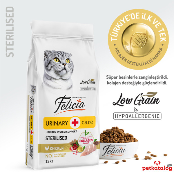 Felicia HypoAllergenic Kolajenli Tavuklu Az Tahıllı Kısırlaştırılmış Kedi Maması 12KG