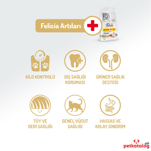 Felicia HypoAllergenic Kolajenli Tavuklu Az Tahıllı Kısırlaştırılmış Kedi Maması 2KG