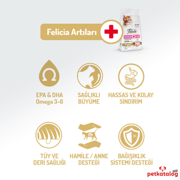 Felicia HypoAllergenic Kolajenli Tavuklu Az Tahıllı Yavru Kedi Maması 2KG
