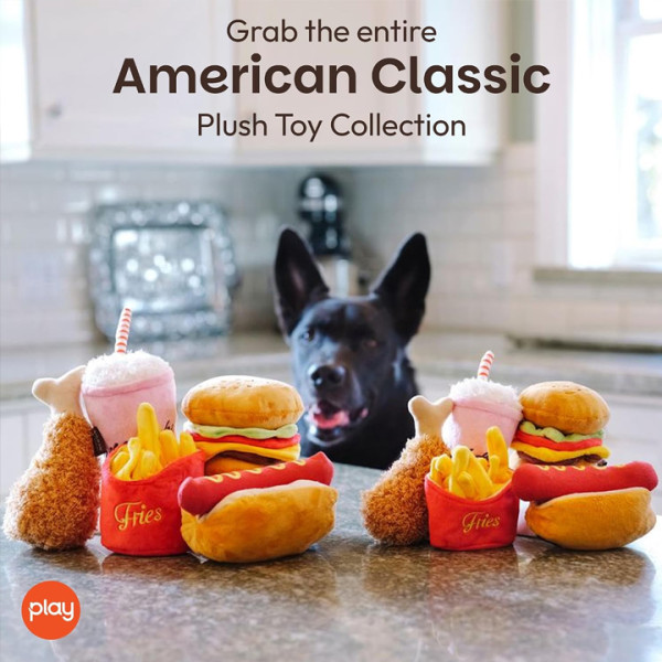 Play Pet Amerikan Klasik - Sosisli sandviç (Mini) Peluş Köpek Oyuncağı