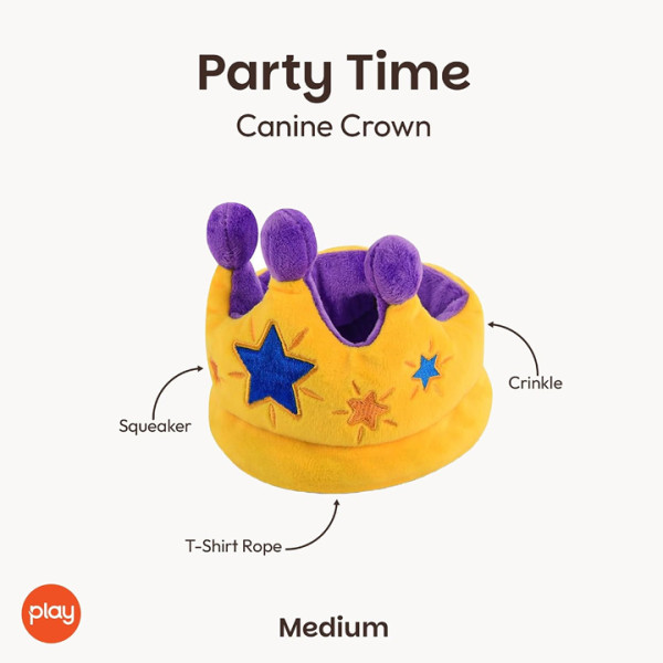 Play Pet Parti Zamanı - Taç Peluş Köpek Oyuncağı
