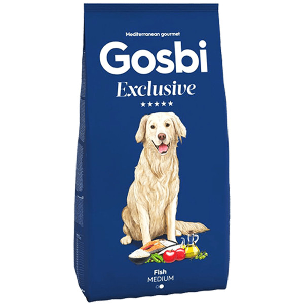 Gosbi Exclusive Düşük Tahıllı Balıklı Orta Irk Yetişkin Köpek Maması 12KG