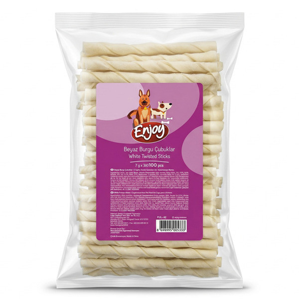 Enjoy Beyaz Burgu Çubuk Kemik 7 Gr x 100 adet