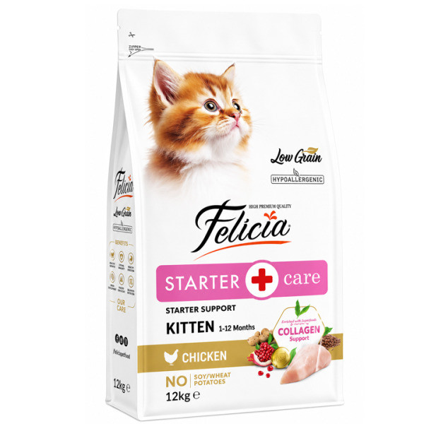 Felicia HypoAllergenic Kolajenli Tavuklu Az Tahıllı Yavru Kedi Maması 12KG