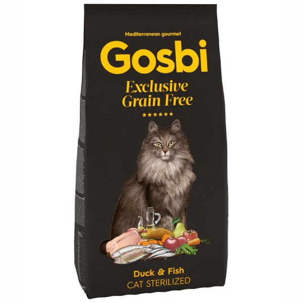 Gosbi Exclusive Tahılsız Ördekli & Balıklı Kısırlaştırılmış Kedi Maması 2KG