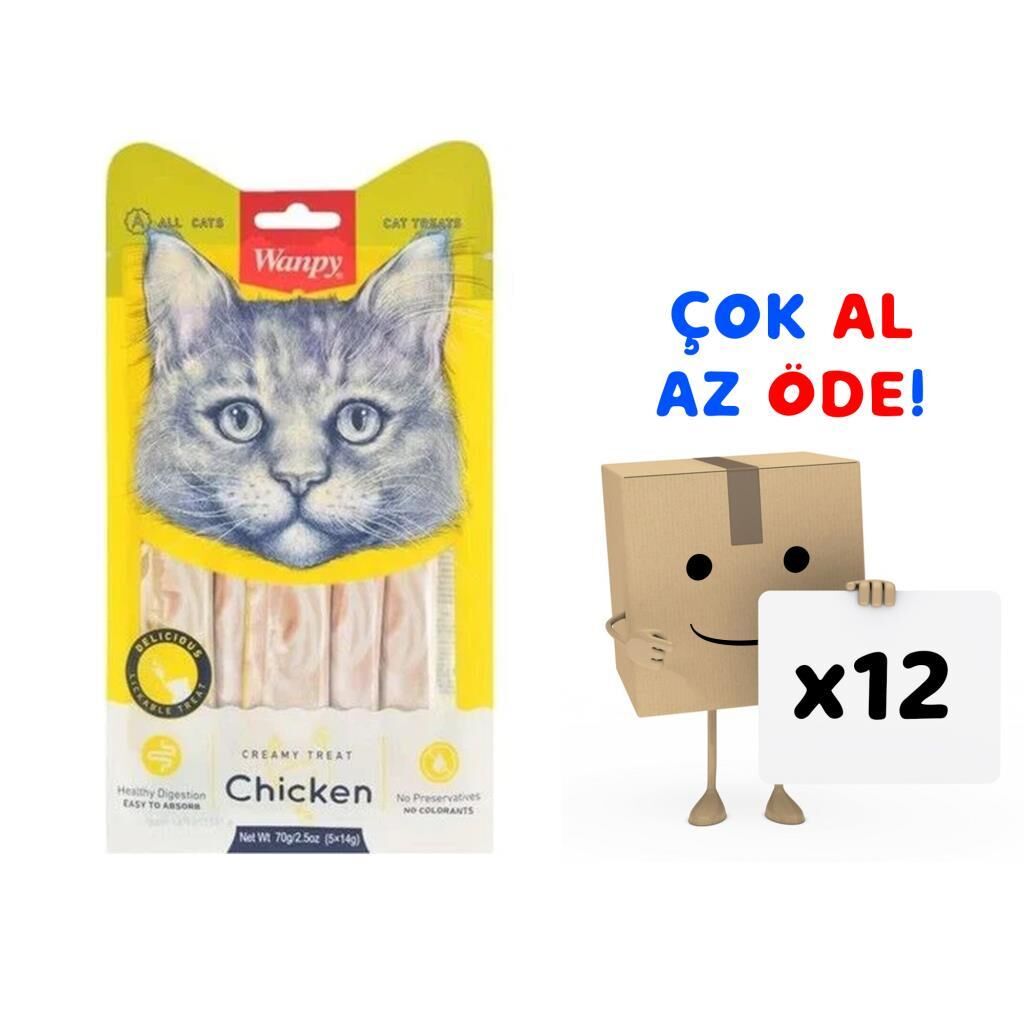 Wanpy Tavuklu Likit Kedi Ödülü 5x14 gr 12'li Paket