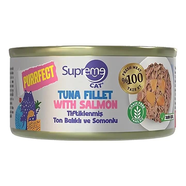 Supreme Tiftiklenmiş Ton Balıklı ve Somonlu Kedi Maması 70gr