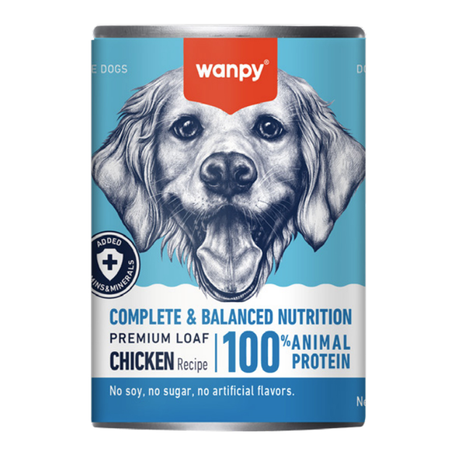 Wanpy Tahılsız Gerçek Et Köpek Konservesi Tavuklu 375gr