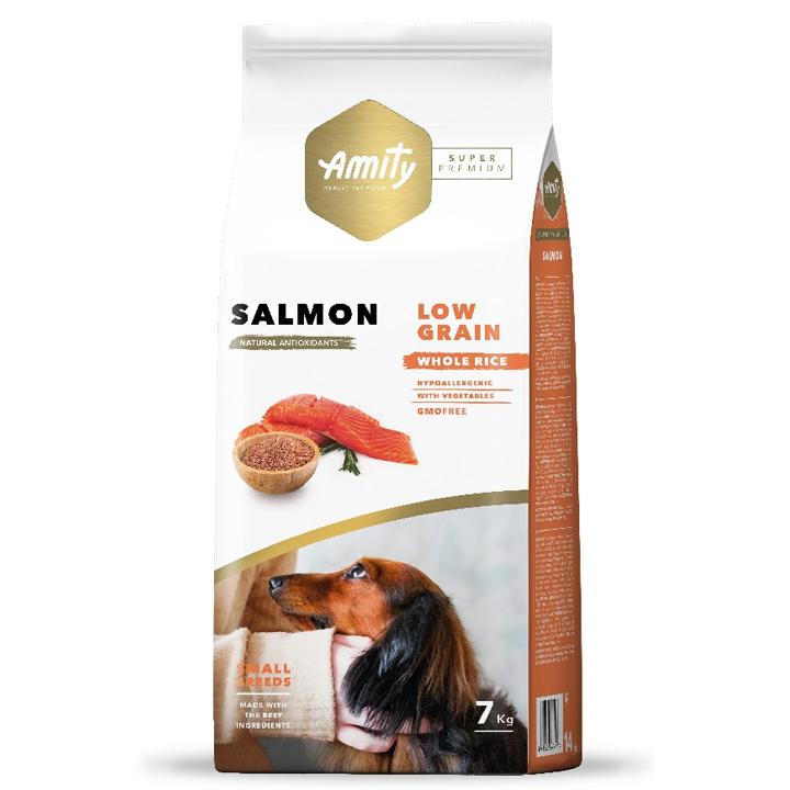 Amity Süper Premium Salmon Düşük Tahıllı Somonlu Küçük Irk Yetişkin Köpek Maması 7KG