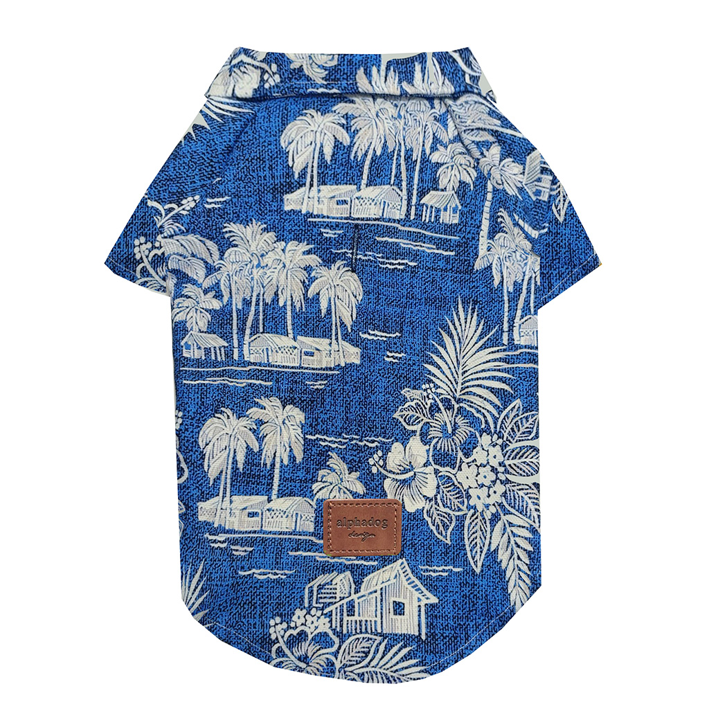 Alphadog Aloha Mavi Köpek Gömleği 5 Beden - [XLarge] (13-18 KG)