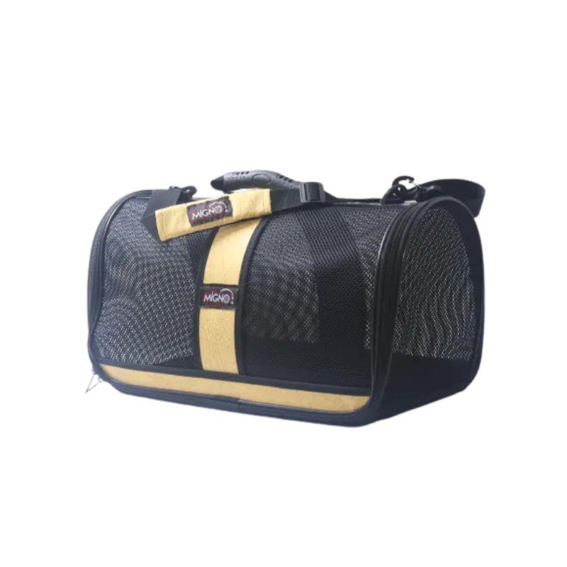 Migno Flybag Safir Fileli Mor-Sarı Kedi ve Köpek Taşıma Çantası