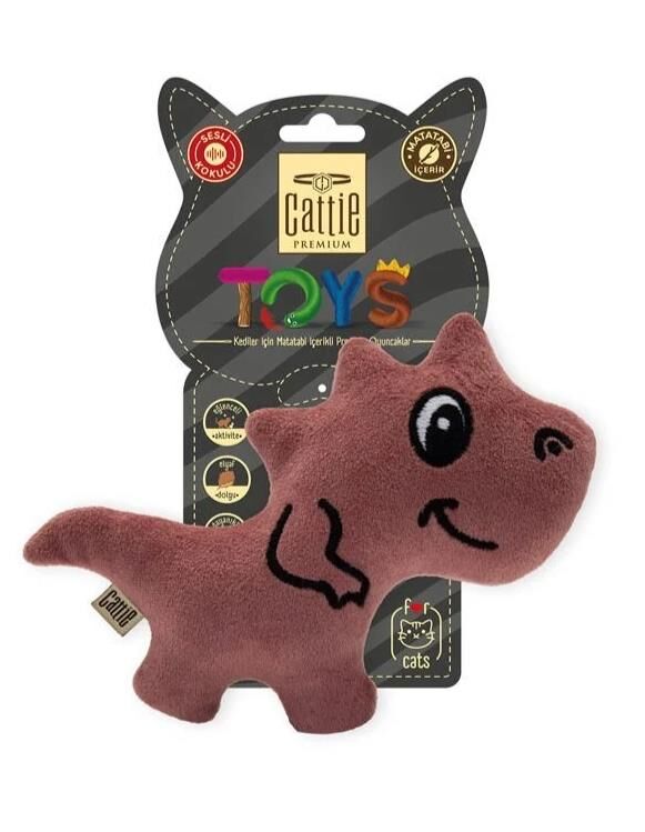 Cattie Matatabi İçerikli Kedi Oyuncağı Peluş Trex 15Cm
