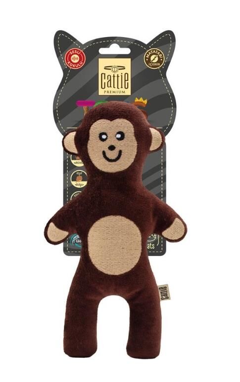 Cattie Matatabi İçerikli Kedi Oyuncağı Peluş Maymun 20Cm