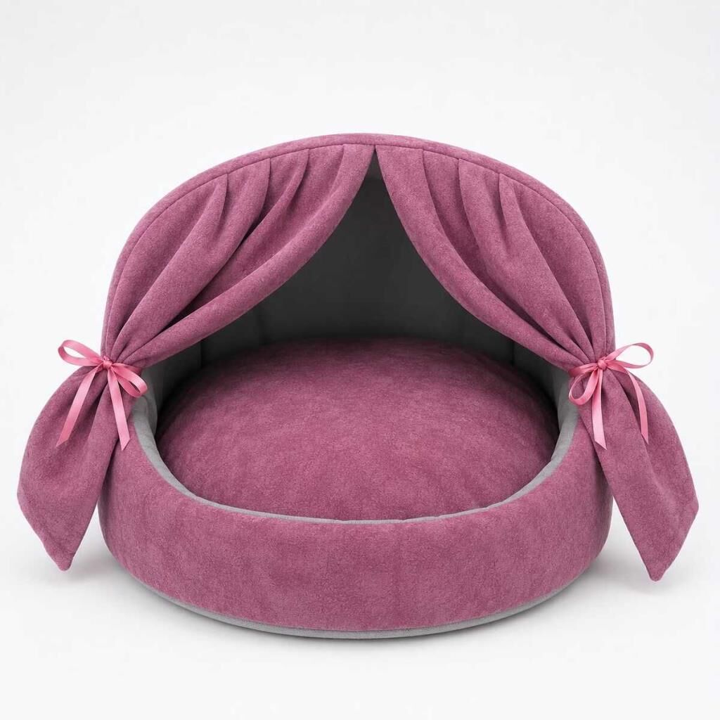 Pet Pretty Comfort Gül Kurusu Perdeli Kedi ve Köpek Yuvası