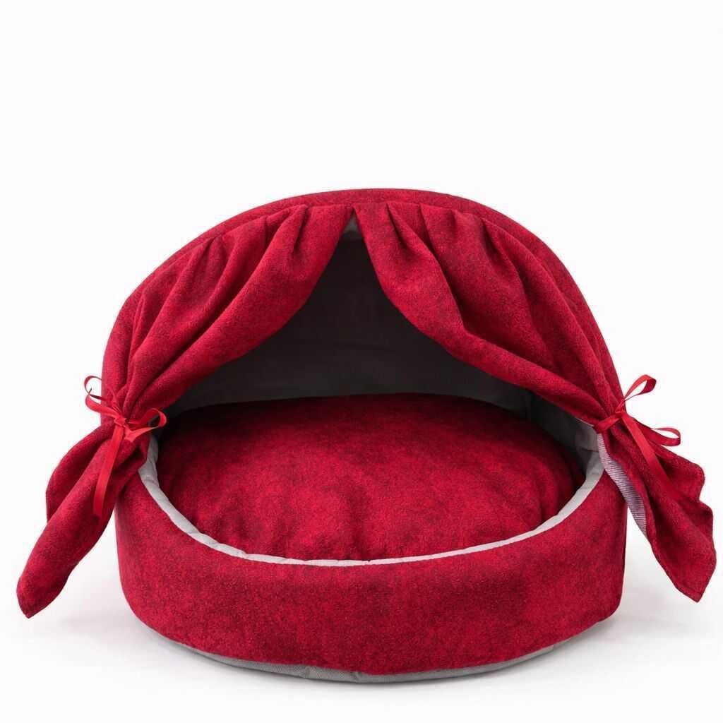 Pet Pretty Comfort Kırmızı Perdeli Kedi ve Köpek Yuvası