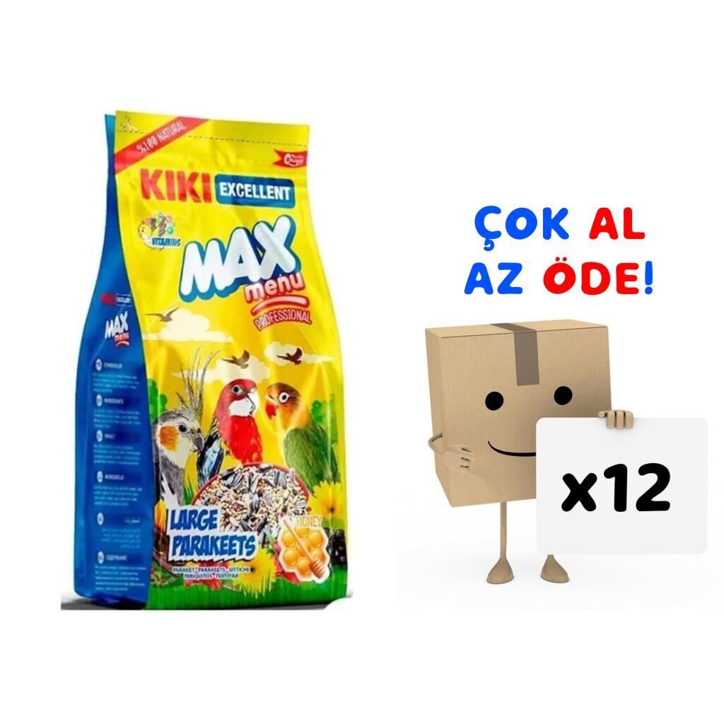 Kiki Excellent Kuş Max Menu Büyük Paraket Yemi 500 Gr 12'li Paket