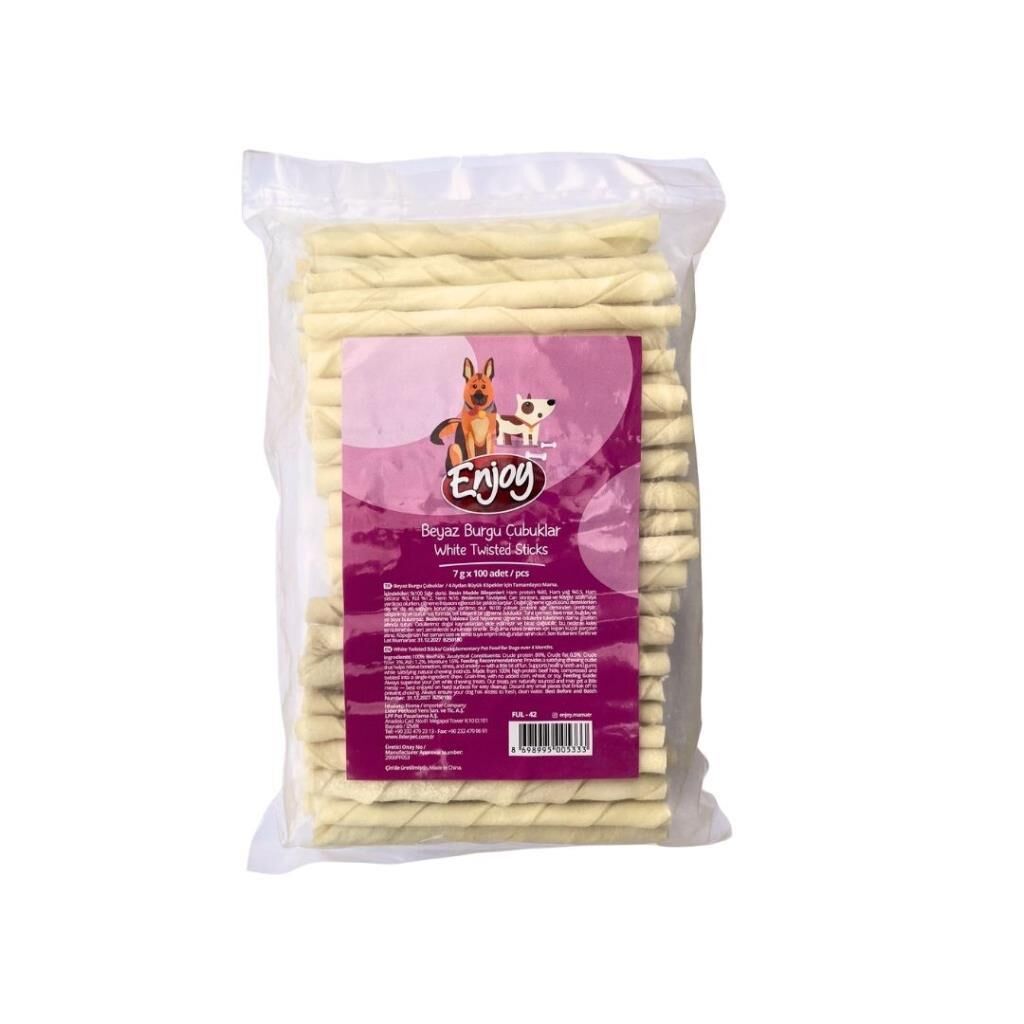 Enjoy Beyaz Burgu Çubuk Kemik 7 Gr x 100 adet
