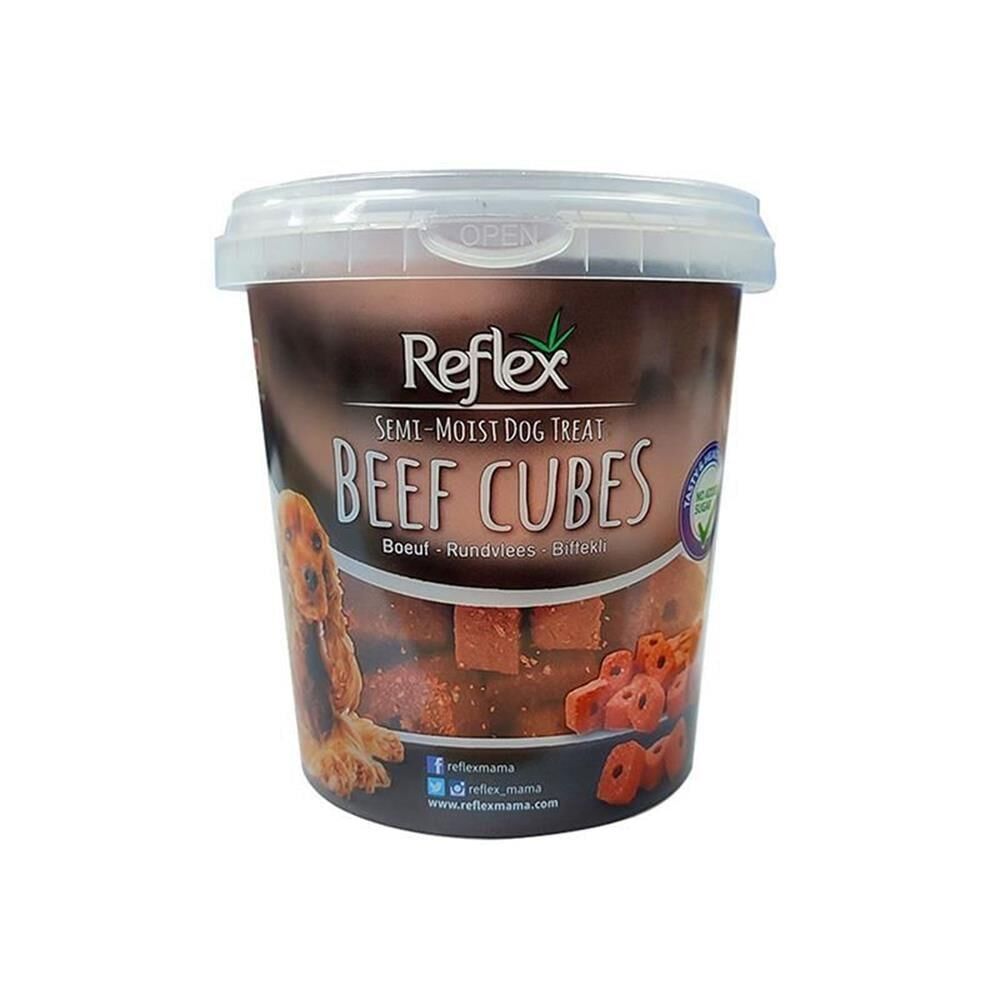 Reflex Semi-Moist Biftekli Küp Şeklinde Yumuşak Köpek Ödül Maması 500 Gr