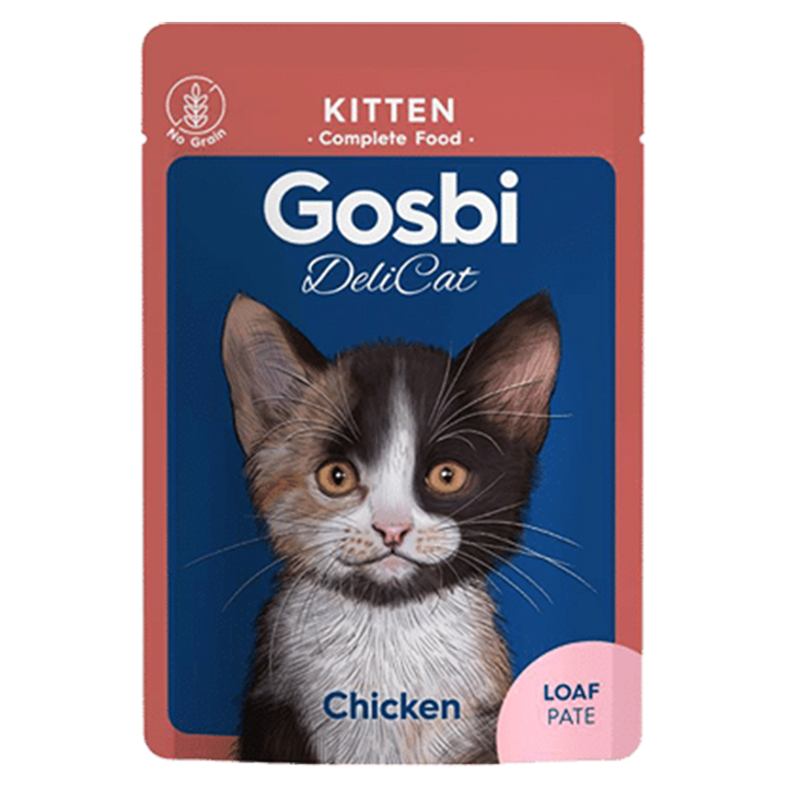 Gosbi DeliCat Kitten Chicken Loaf 70g Tavuklu Tahılsız Yavru Kedi Yaş Maması