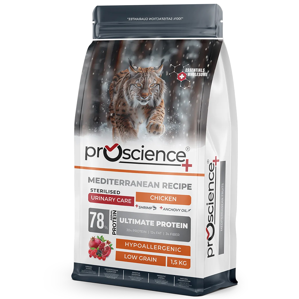 Pro Science Hypoallergenic Tavuklu Düşük Tahıllı Kısırlaştırılmış 1,5 Kg Kedi Maması