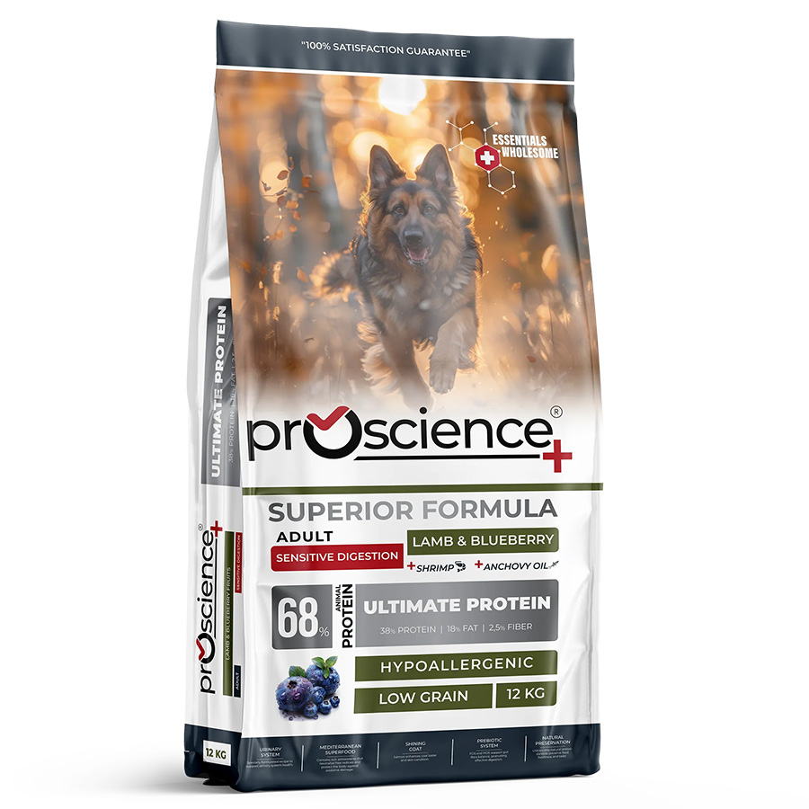 Pro Science HypoAllergenic Düşük Tahıllı Kuzu ve Yaban Mersinli Yetişkin 12 Kg Köpek Maması