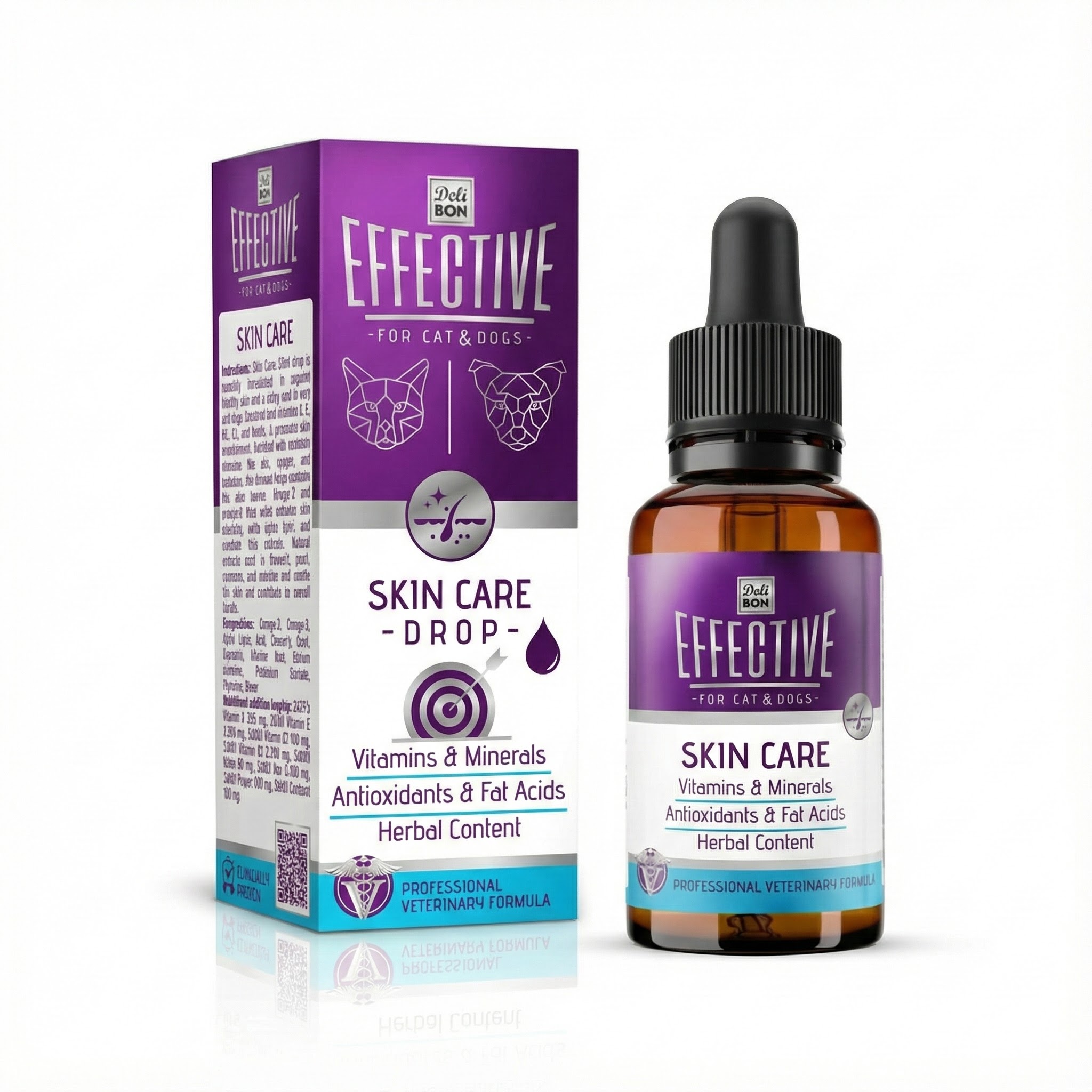 Delibon Effective Kedi ve Köpek Takviye Ürünleri Cilt ve Tüy Sağlığı 50 ml