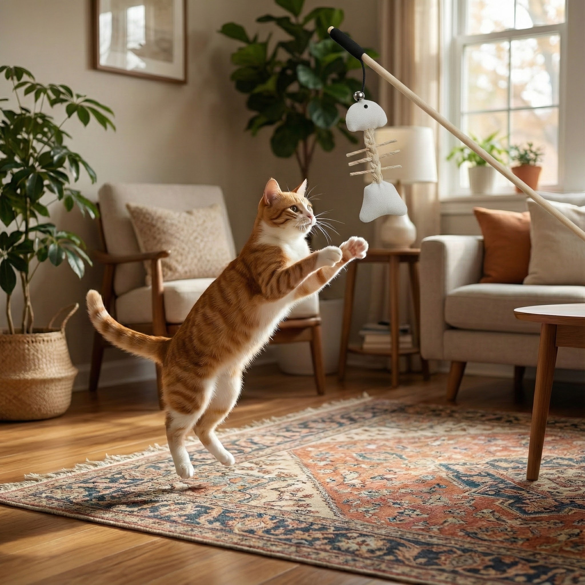 Eastland Balık Şeklinde Kedi Oltası Oyuncağı