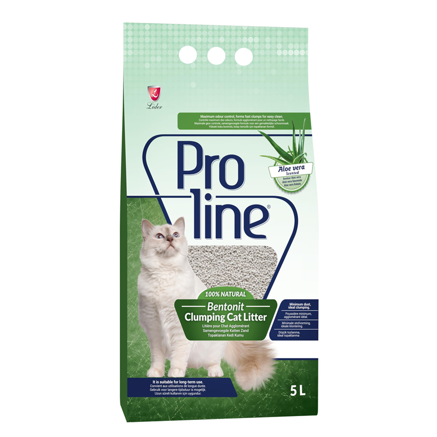 Proline Aloe Vera Kokulu 5 LT İnce Taneli Topaklanan Bentonit Kedi Kumu