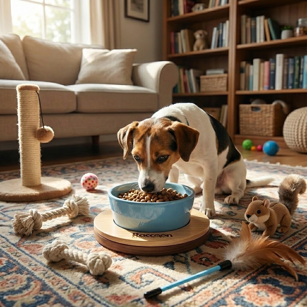 Raccoon Zeus Kedi ve Köpekler İçin Seramik Mama Kabı Mavi 16 Cm