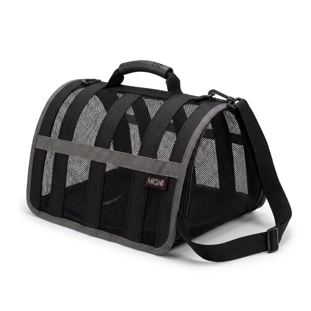 Migno Astra Fileli Model Kedi Köpek Taşıma Çantası Gri(40x30x23 cm)