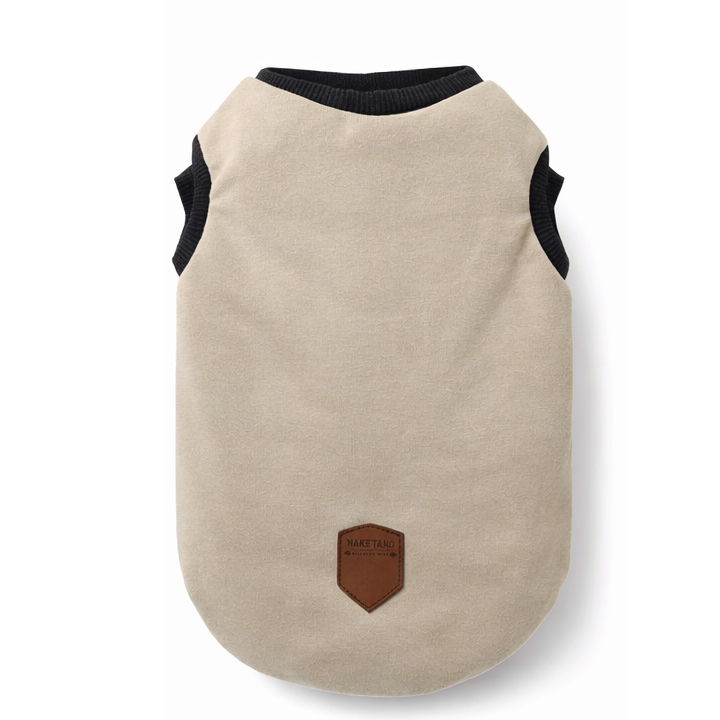 Teng Köpek Kıyafeti Kolsuz Bej [Large]