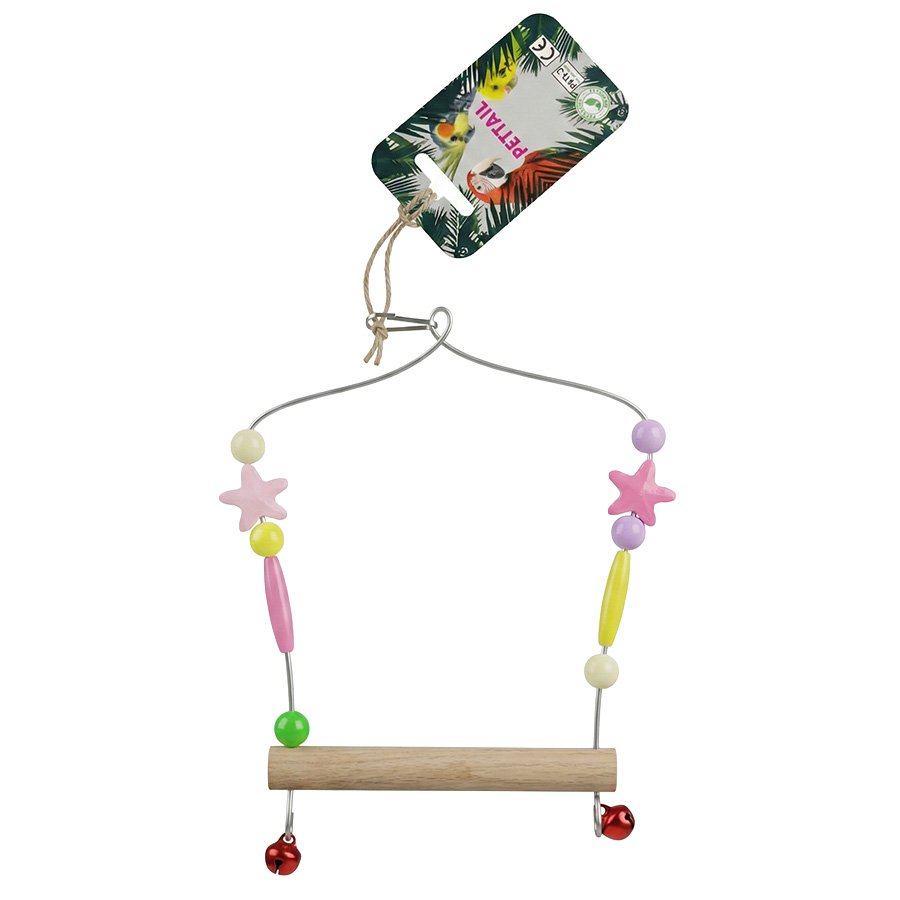 Teng Küçük Kuşlar İçin Yıldız Boncuklu Salıncak 16x13 cm