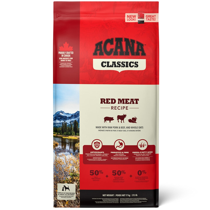 Acana Classics - Red Meat Kuzulu ve Sığır Etli Düşük Tahıllı Yetişkin Köpek Maması 14,5KG