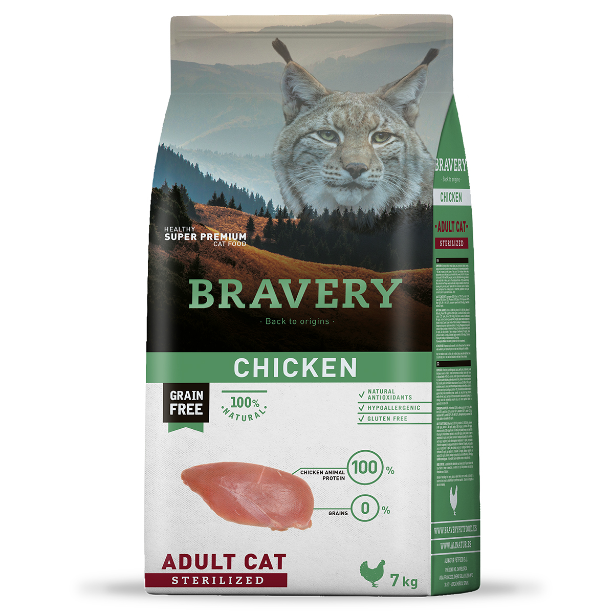 Bravery Tahılsız Kısırlaştırılmış Tavuklu Kedi Maması 7 kg