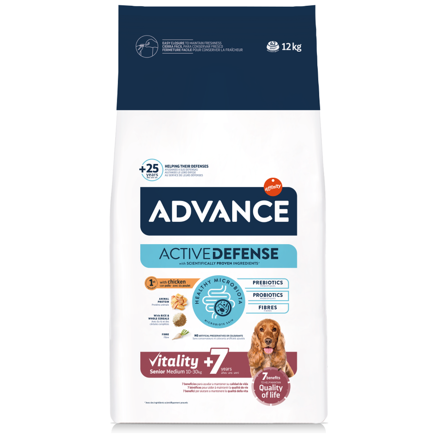Advance Vitality Senior Medium +7 Tavuklu 12 Kg Orta Irk Yaşlı Köpek Maması