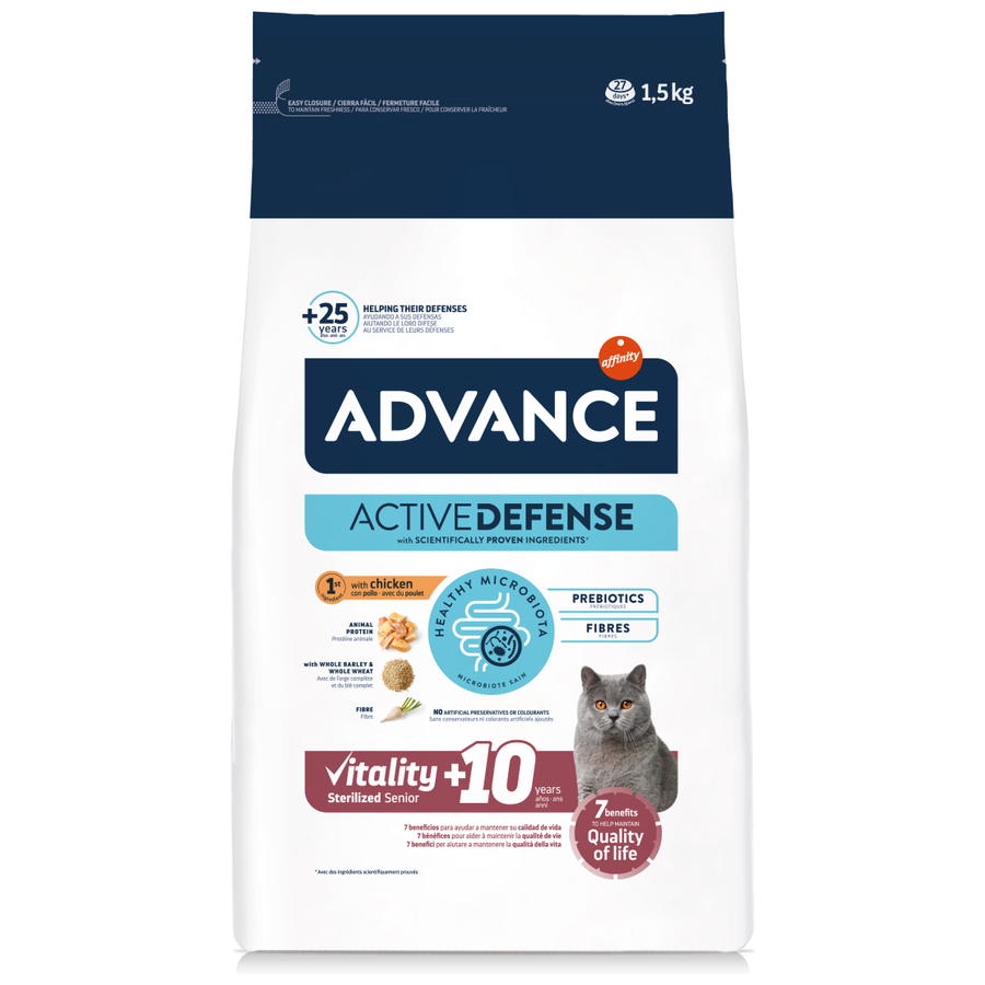 Advance Vitality Sterilized Senior +10 Tavuklu 1,5 Kg Kısırlaştırılmış Yaşlı Kedi Maması